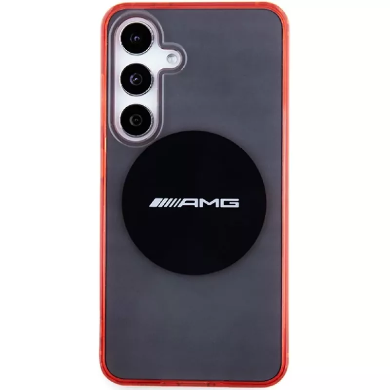 AMG AMHMS24S23HBCK Hardcase für Samsung Galaxy S24, Schwarz/Transparent, MagSafe, Bicolor