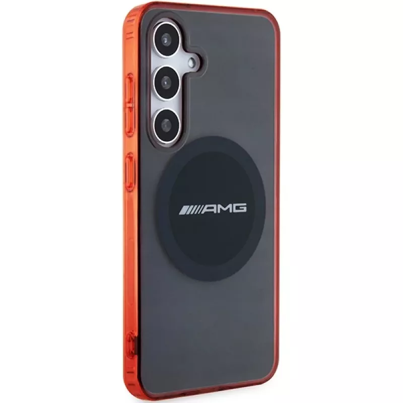 AMG AMHMS24S23HBCK Hardcase für Samsung Galaxy S24, Schwarz/Transparent, MagSafe, Bicolor