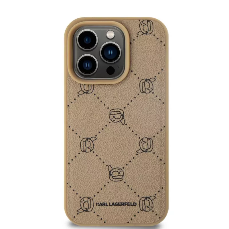 Karl Lagerfeld KLHMP15LPGKHPHE iPhone 15 Pro 6,1 inch Beige MagSafe Karl Head Back Cover