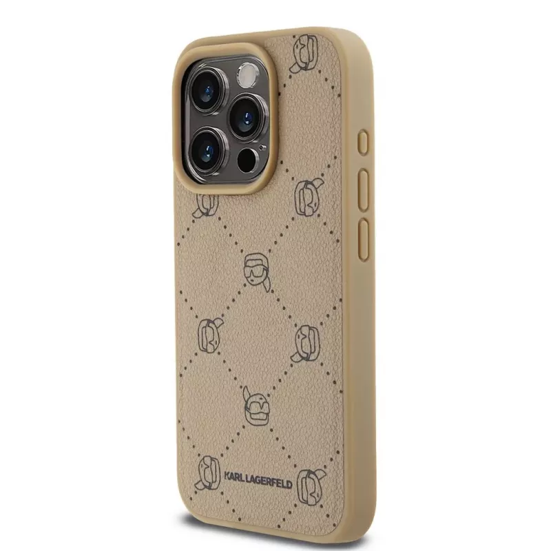 Karl Lagerfeld KLHMP15LPGKHPHE iPhone 15 Pro 6,1 inch Beige MagSafe Karl Head Back Cover