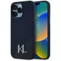 Karl Lagerfeld Silicone ShadowMetal Initial MagSafe Case für iPhone 15 Pro Max Schwarz