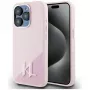 KARL LAGERFELD Silicone Shadow Metal Initial MagSafe Case für iPhone 15 Pro, Pink