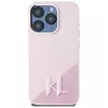 KARL LAGERFELD Silicone Shadow Metal Initial MagSafe Case für iPhone 15 Pro, Pink
