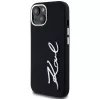 KARL LAGERFELD Silicone Metal Script Logo Case für Apple iPhone 15, Schwarz
