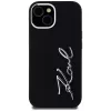 KARL LAGERFELD Silicone Metal Script Logo Case für Apple iPhone 15, Schwarz