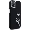 KARL LAGERFELD Silicone Metal Script Logo Case für Apple iPhone 15, Schwarz
