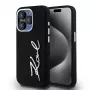 Karl Lagerfeld KLHCP15LSCMSMVK Hardcase Silicone Metal Script Logo für iPhone 15 Pro 6.1 Schwarz