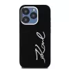 Karl Lagerfeld KLHCP15LSCMSMVK Hardcase Silicone Metal Script Logo für iPhone 15 Pro 6.1 Schwarz