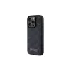Karl Lagerfeld KLHMP15LPKHPORPK iPhone 15 Pro 6.1 Hardcase Black Leather Monogram Metal Logo MagSafe