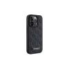 Karl Lagerfeld KLHMP15LPKHPORPK iPhone 15 Pro 6.1 Hardcase Black Leather Monogram Metal Logo MagSafe
