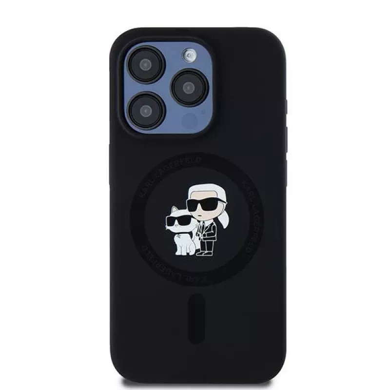 Karl Lagerfeld KLHMP15LSCMKCRHK iPhone 15 Pro 6.1 Black Hardcase Silicone Karl & Choupette MagSafe