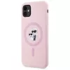 KARL LAGERFELD Silicone Karl&Choupette MagSafe Case für iPhone 11 Pink