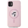 KARL LAGERFELD Silicone Karl&Choupette MagSafe Case für iPhone 11 Pink