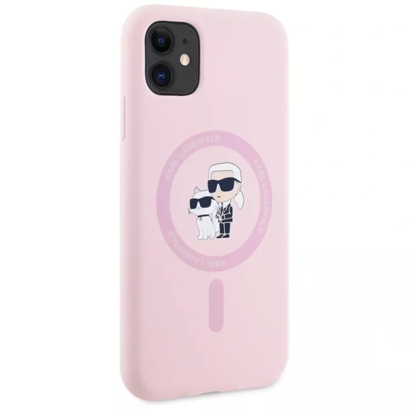 KARL LAGERFELD Silicone Karl&Choupette MagSafe Case für iPhone 11 Pink