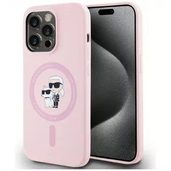 KARL LAGERFELD Silikon Karl&Choupette MagSafe Case für iPhone 14 Pro Max Pink