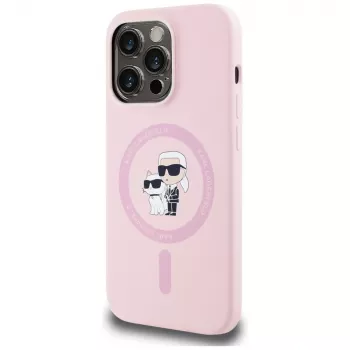 KARL LAGERFELD Silikon Karl&Choupette MagSafe Case für iPhone 14 Pro Max Pink