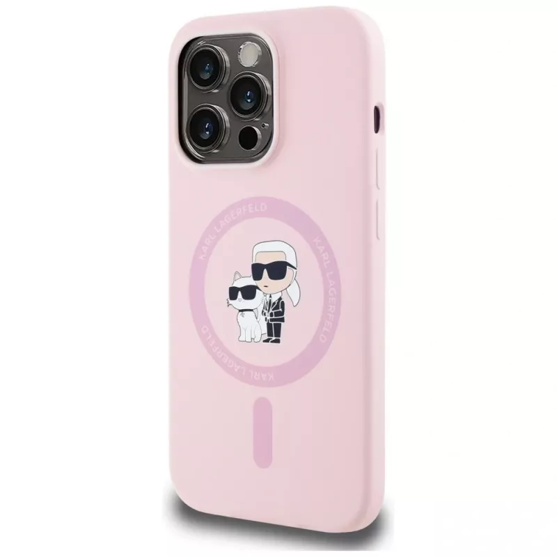 KARL LAGERFELD Silikon Karl&Choupette MagSafe Case für iPhone 14 Pro Max Pink