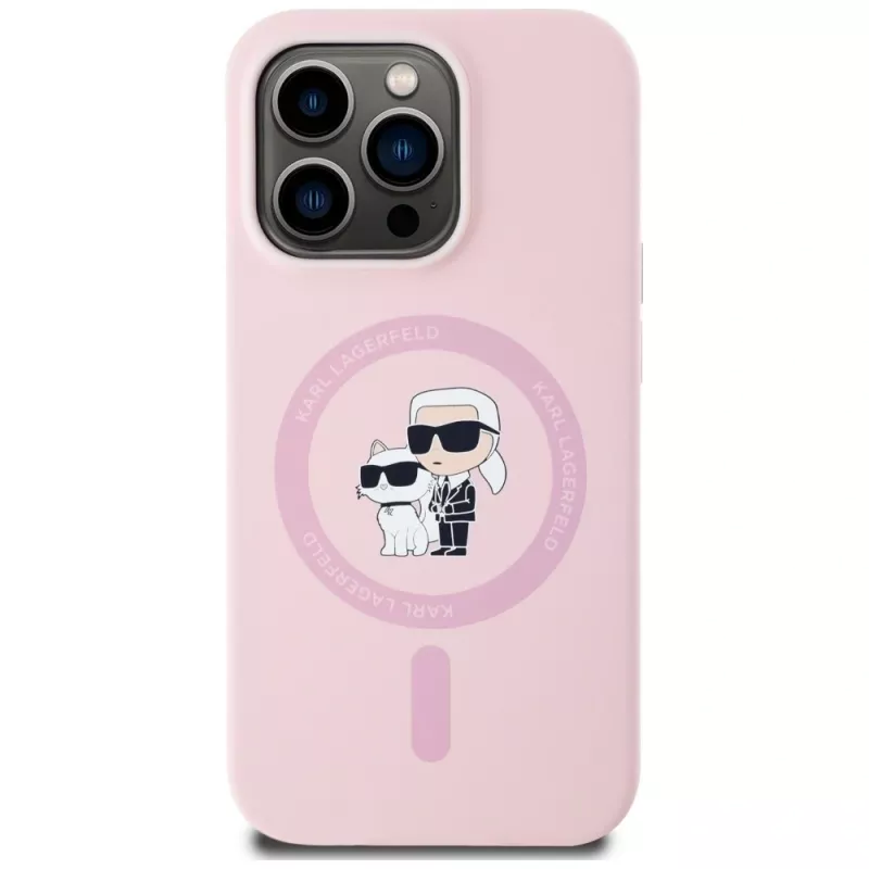 KARL LAGERFELD Silikon Karl&Choupette MagSafe Case für iPhone 14 Pro Max Pink