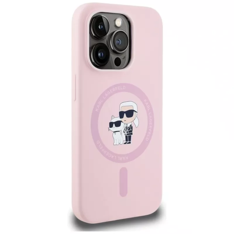KARL LAGERFELD Silikon Karl&Choupette MagSafe Case für iPhone 14 Pro Max Pink