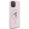 Karl Lagerfeld Silicone Karl & Choupette MagSafe Case für iPhone 15 Plus Pink