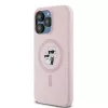 Karl Lagerfeld KLHMP15LSCMKCRHP iPhone 15 Pro 6,1 inch Pink Silicone Hardcase Karl & Choupette MagSafe