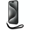 KARL LAGERFELD Saffiano Athleisure Stripes Cord Case für iPhone 15, Schwarz-Rot