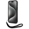 KARL LAGERFELD Saffiano AthleisureStripes Cord Case für iPhone 15 Pro Max, Schwarz/Rot