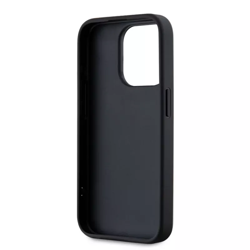 Karl Lagerfeld Saffiano AthleisureStripes Cord Case für iPhone 15 Pro Max Schwarz Pink
