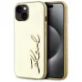KARL LAGERFELD Wrinkled Metal Signature Phone Case für iPhone 15, Gold