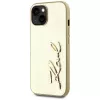 KARL LAGERFELD Wrinkled Metal Signature Phone Case für iPhone 15, Gold