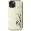 KARL LAGERFELD Wrinkled Metal Signature Phone Case für iPhone 15, Gold