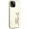 KARL LAGERFELD Wrinkled Metal Signature Phone Case für iPhone 15, Gold