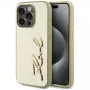 KARL LAGERFELD Wrinkled Metal Signature Case für iPhone 15 Pro - Gold