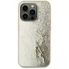 KARL LAGERFELD Wrinkled Metal Signature Case für iPhone 15 Pro - Gold