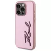 Karl Lagerfeld Wrinkled Metal Signature Case für iPhone 15 Pro, Pink
