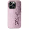 Karl Lagerfeld Wrinkled Metal Signature Case für iPhone 15 Pro, Pink