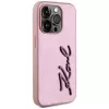 Karl Lagerfeld Wrinkled Metal Signature Case für iPhone 15 Pro, Pink