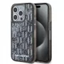 KARL LAGERFELD Liquide GlitterMonogram Gradient Back Cover für Apple iPhone 15 Pro, Schwarz