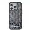 KARL LAGERFELD Liquide GlitterMonogram Gradient Back Cover für Apple iPhone 15 Pro, Schwarz