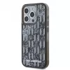 KARL LAGERFELD Liquide GlitterMonogram Gradient Back Cover für Apple iPhone 15 Pro, Schwarz
