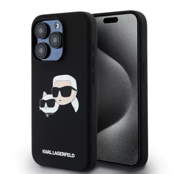 Karl Lagerfeld KLHMP15LSKCHPPLK iPhone 15 Pro 6,1 Black Hardcase Silicone Karl & Choupette MagSafe