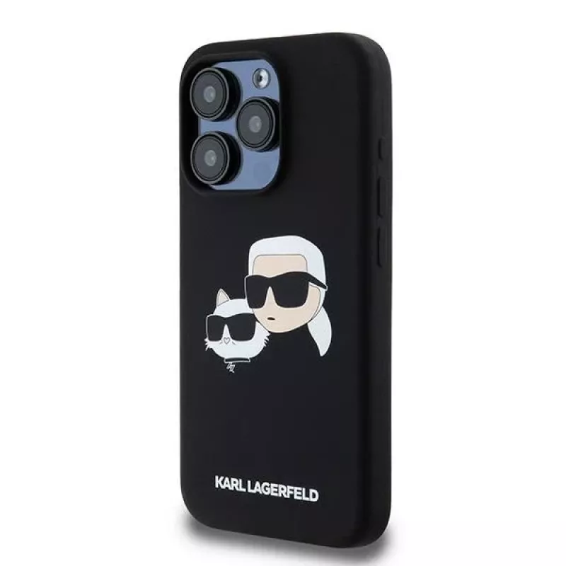 Karl Lagerfeld KLHMP15LSKCHPPLK iPhone 15 Pro 6,1 Black Hardcase Silicone Karl & Choupette MagSafe