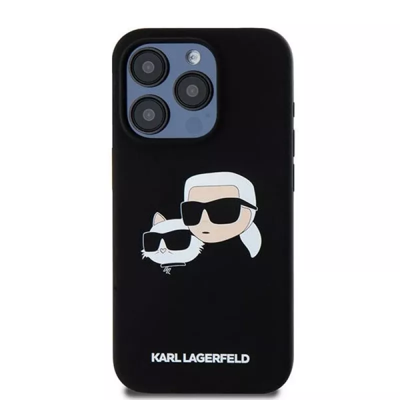 Karl Lagerfeld KLHMP15LSKCHPPLK iPhone 15 Pro 6,1 Black Hardcase Silicone Karl & Choupette MagSafe