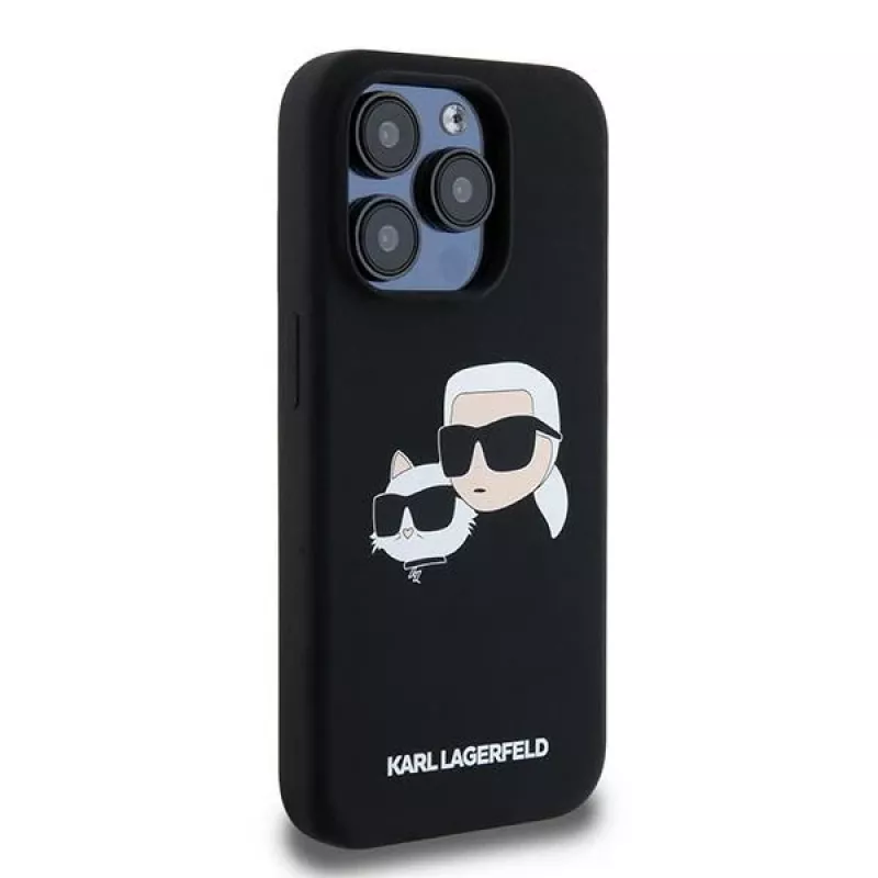 Karl Lagerfeld KLHMP15LSKCHPPLK iPhone 15 Pro 6,1 Black Hardcase Silicone Karl & Choupette MagSafe