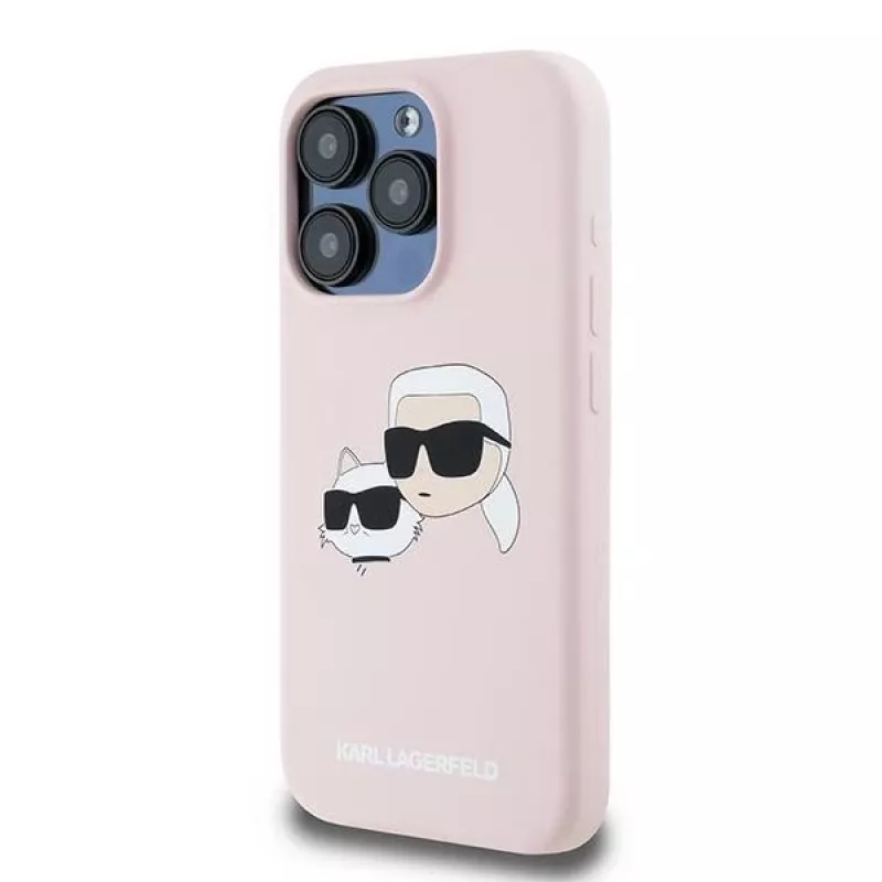 Karl Lagerfeld KLHMP15LSKCHPPLP iPhone 15 Pro 6.1 Pink Hardcase Silicone Karl & Choupette MagSafe