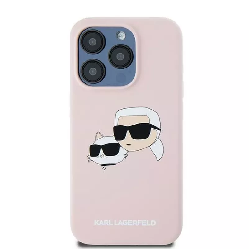 Karl Lagerfeld KLHMP15LSKCHPPLP iPhone 15 Pro 6.1 Pink Hardcase Silicone Karl & Choupette MagSafe