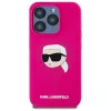 Karl Lagerfeld iPhone 15 Pro 6,1 inch Silikon-Hardcase mit Karl-Kopf-Print, MagSafe - Fuchsia