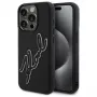 Karl Lagerfeld KLHCP15X3DRKSDLK Hard Case für Apple iPhone 15 Pro Max 6,7 inch Schwarz 3D Gummi Signatur