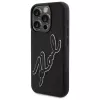 Karl Lagerfeld KLHCP15X3DRKSDLK Hard Case für Apple iPhone 15 Pro Max 6,7 inch Schwarz 3D Gummi Signatur