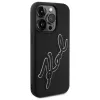 Karl Lagerfeld KLHCP15X3DRKSDLK Hard Case für Apple iPhone 15 Pro Max 6,7 inch Schwarz 3D Gummi Signatur